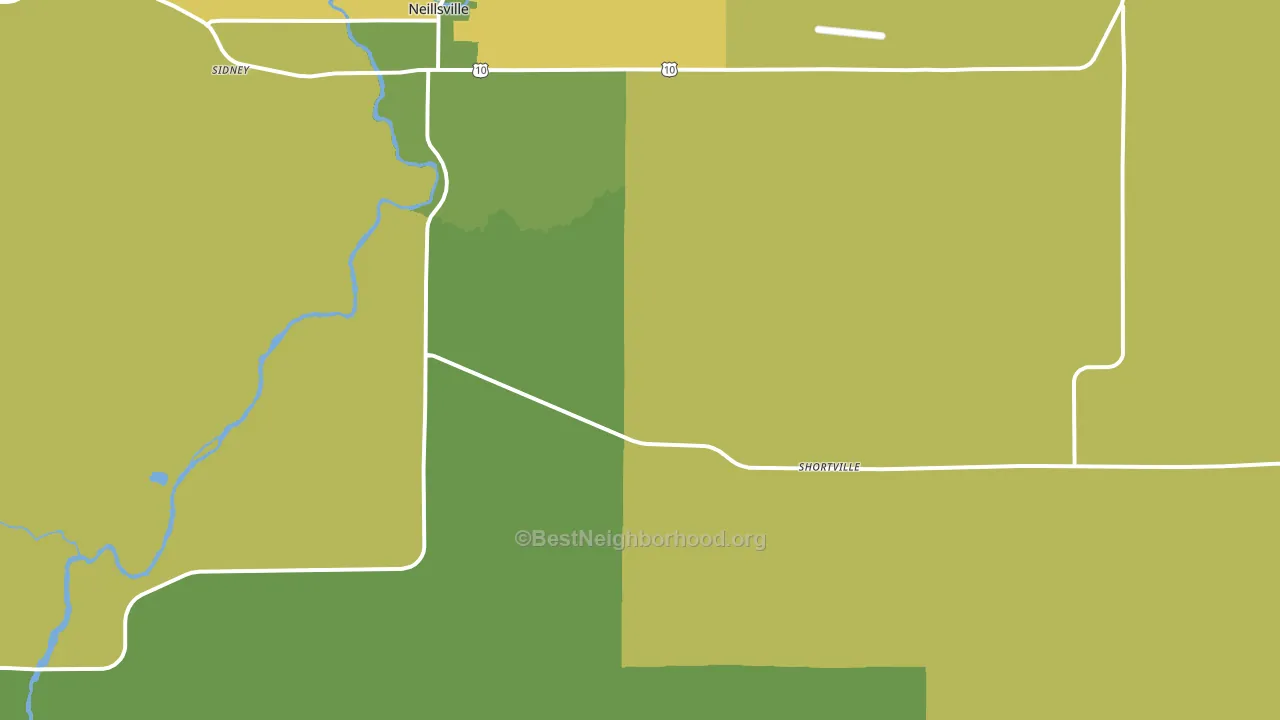 Shortville, WI block-group voter-turnout map
