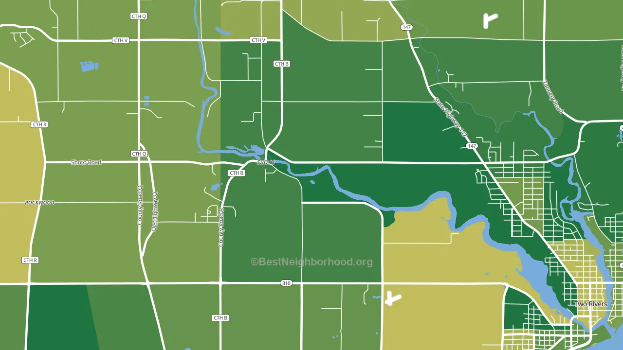 Shoto, WI block-group voter-turnout map