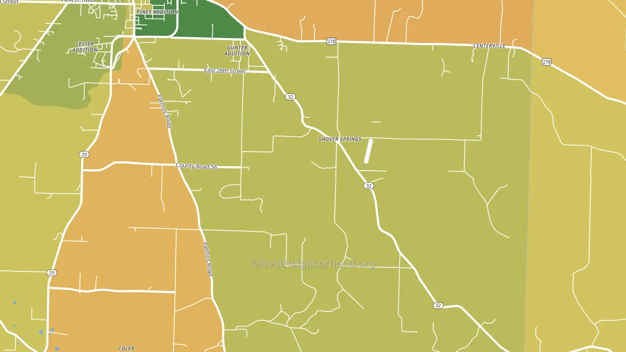 Shover Springs, AR block-group voter-turnout map