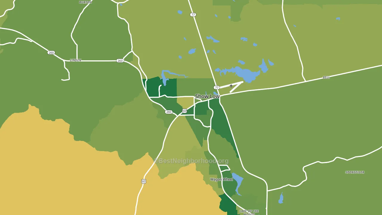 Show Low, AZ block-group voter-turnout map