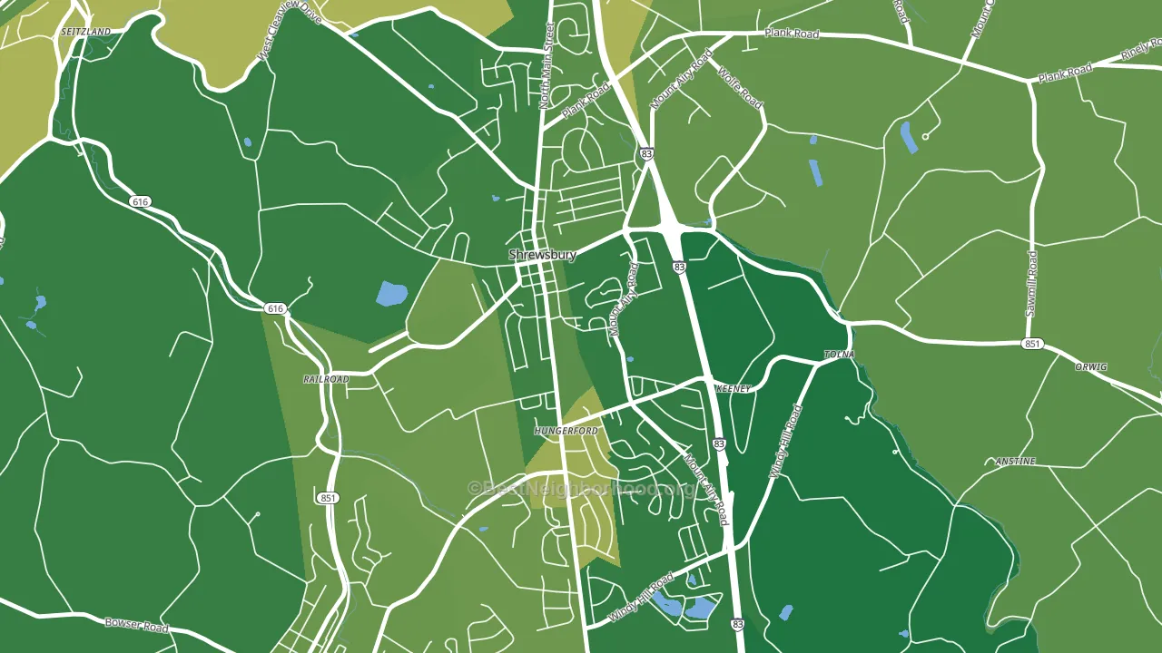 Shrewsbury, PA block-group voter-turnout map