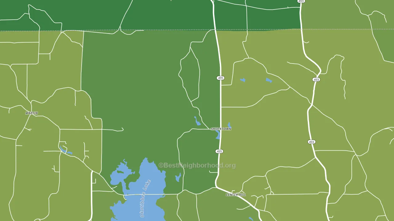 Shucktown, MS block-group voter-turnout map