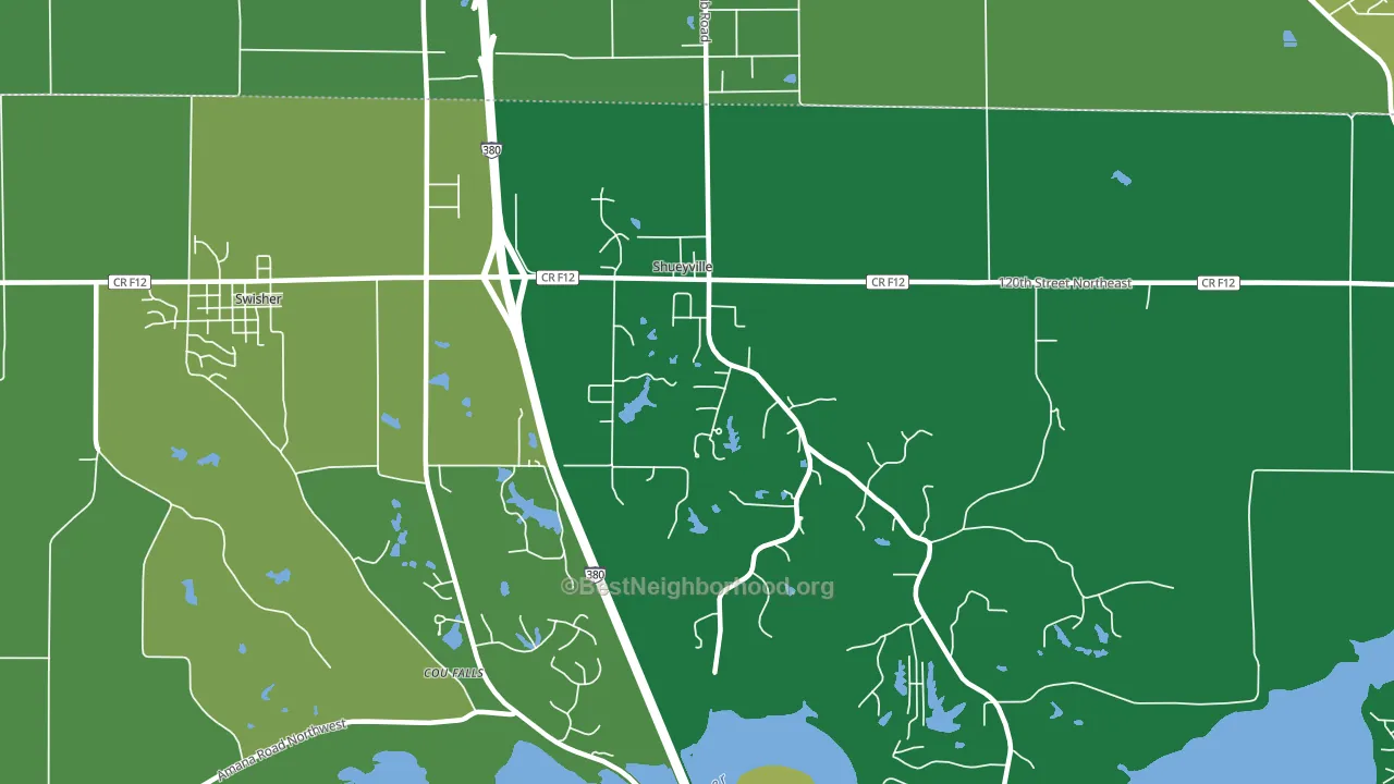 Shueyville, IA block-group voter-turnout map