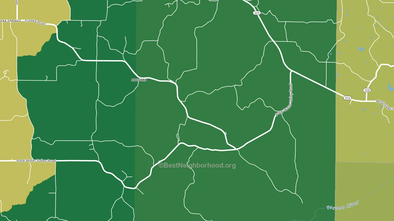 Shuford, MS block-group voter-turnout map