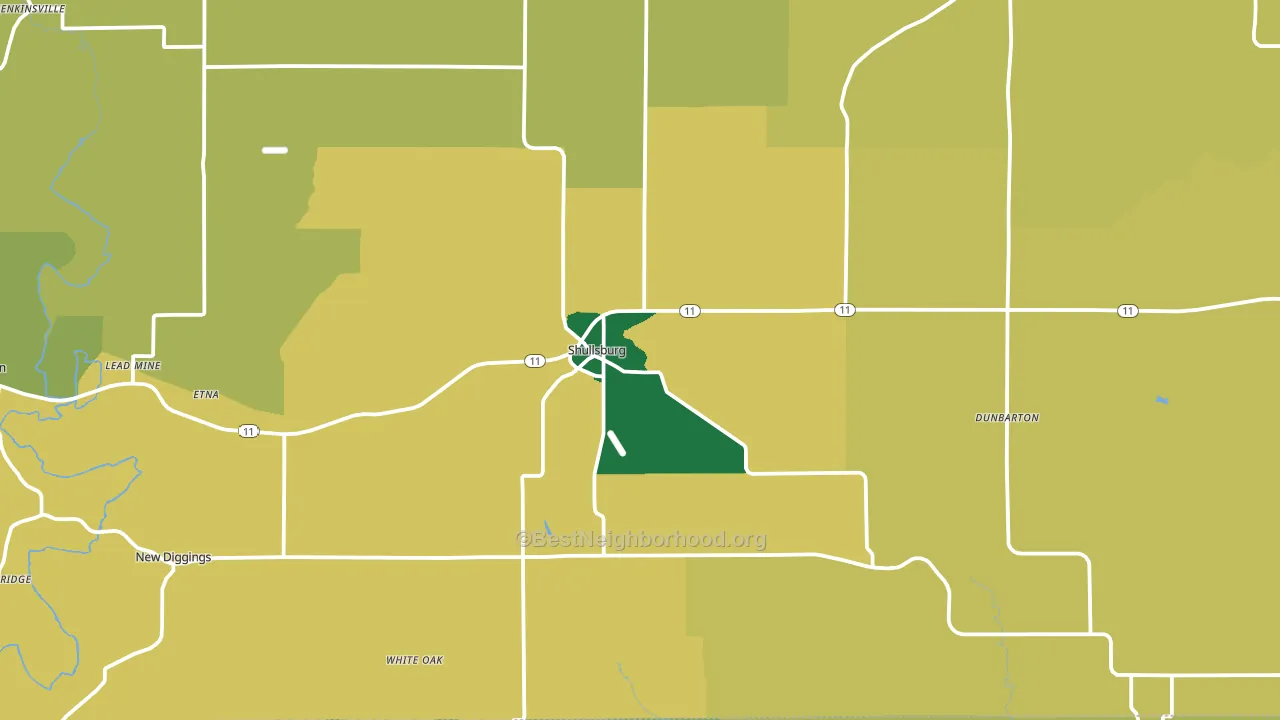 Shullsburg, WI block-group voter-turnout map