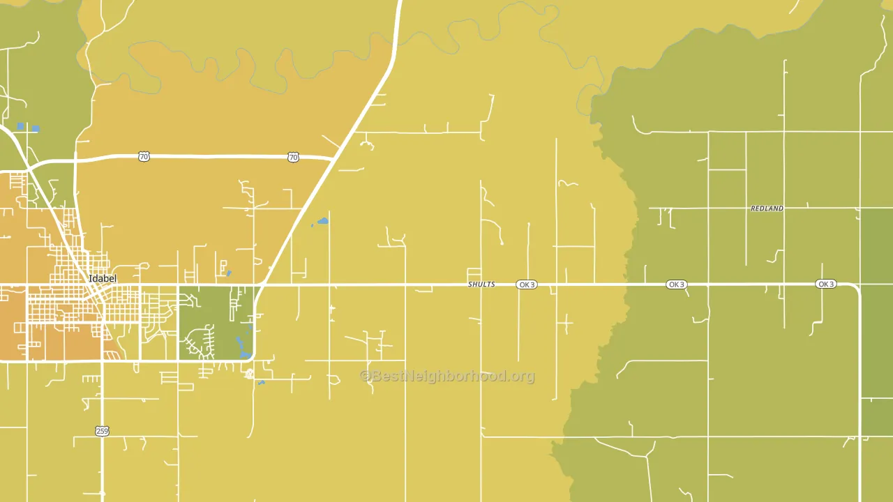 Shults, OK block-group voter-turnout map