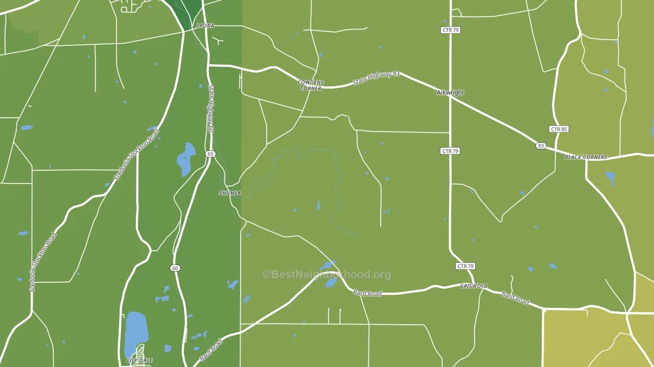 Shumla, NY block-group voter-turnout map