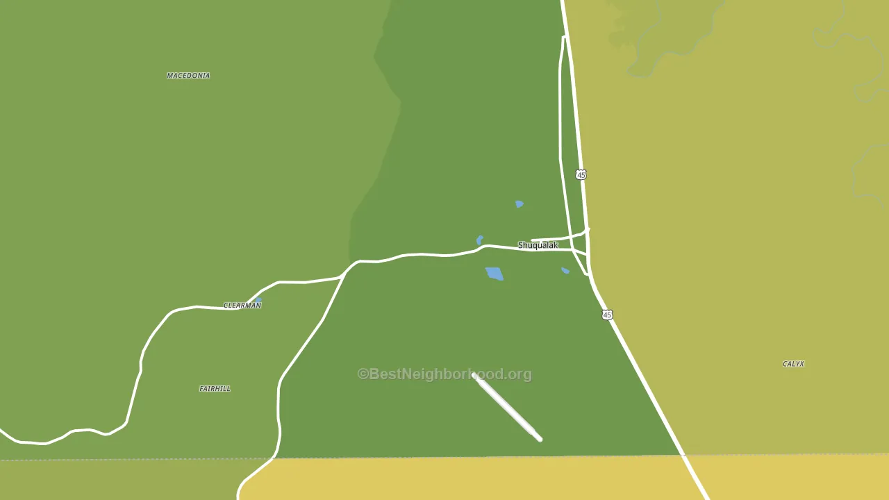 Shuqualak, MS block-group voter-turnout map