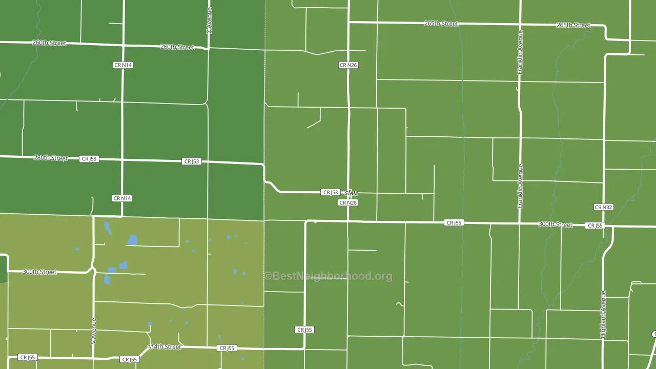 Siam, IA block-group voter-turnout map