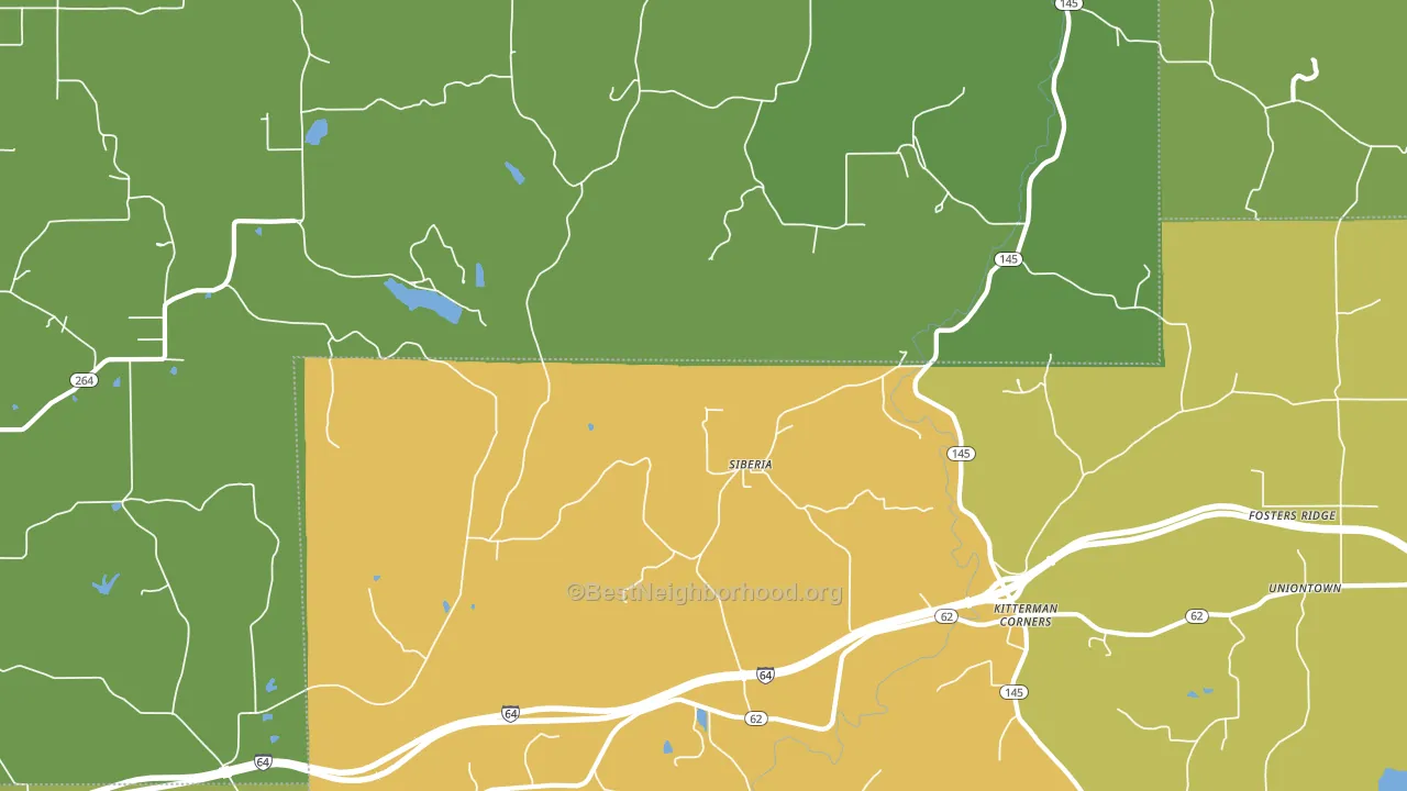 Siberia, IN block-group voter-turnout map