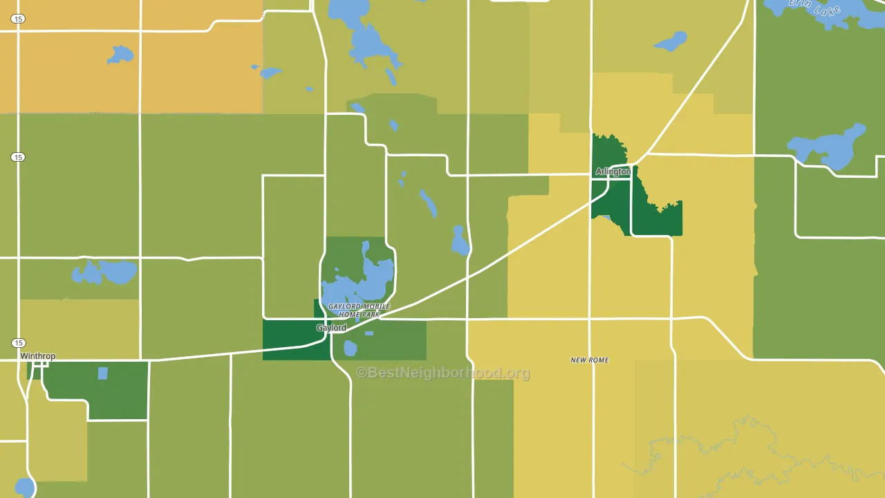 Sibley County, MN block-group voter-turnout map