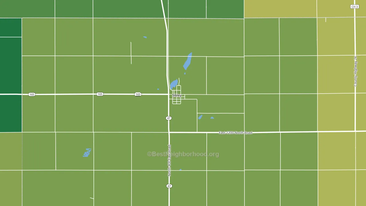 Sibley, IL block-group voter-turnout map