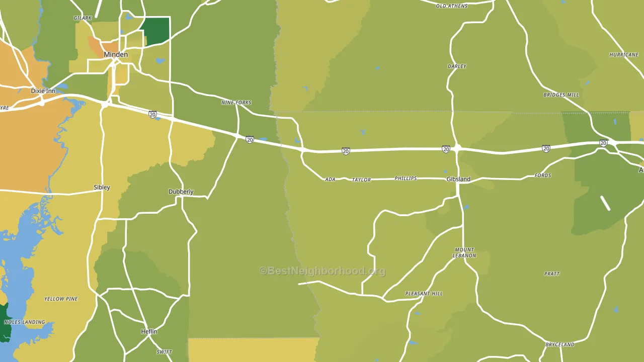 Sibley, LA block-group voter-turnout map