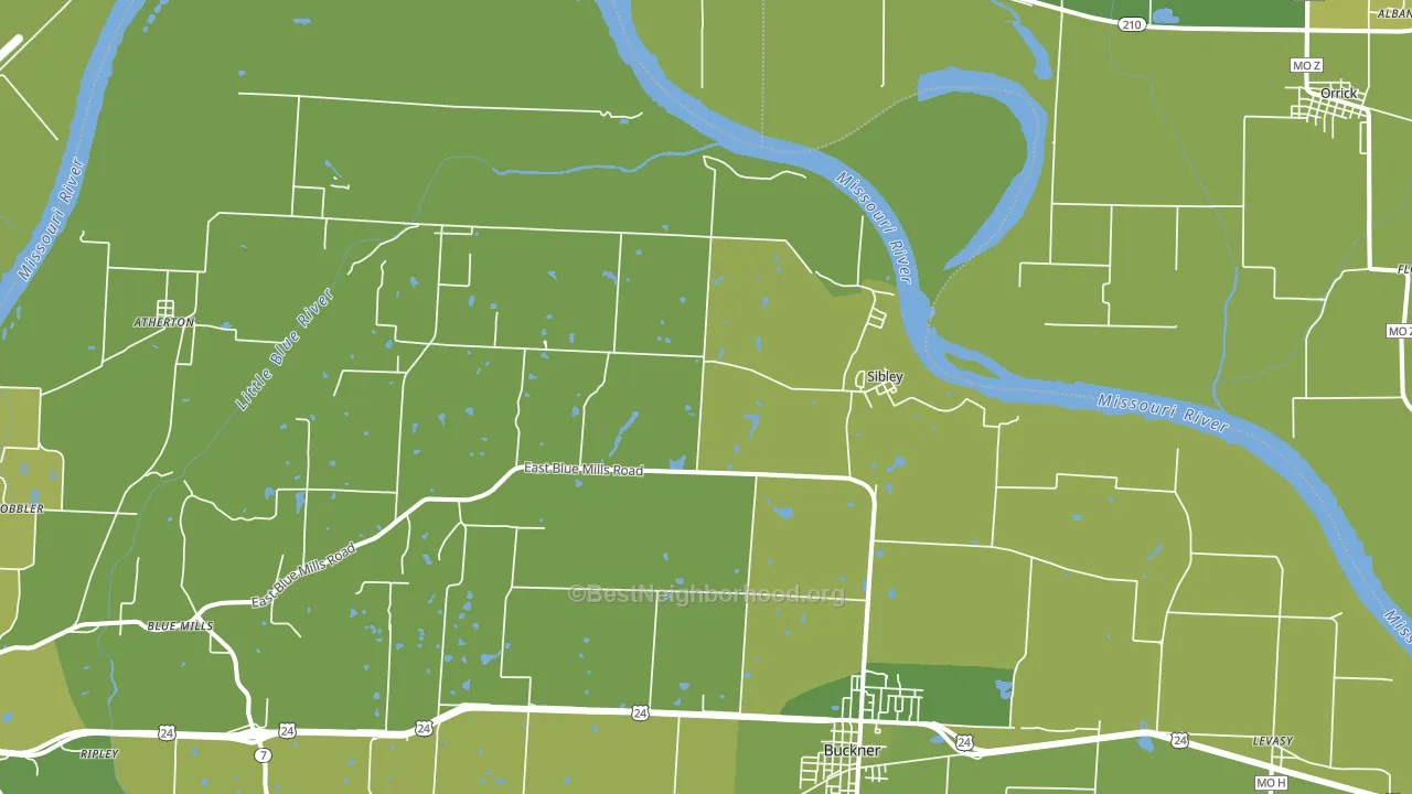 Sibley, MO block-group voter-turnout map