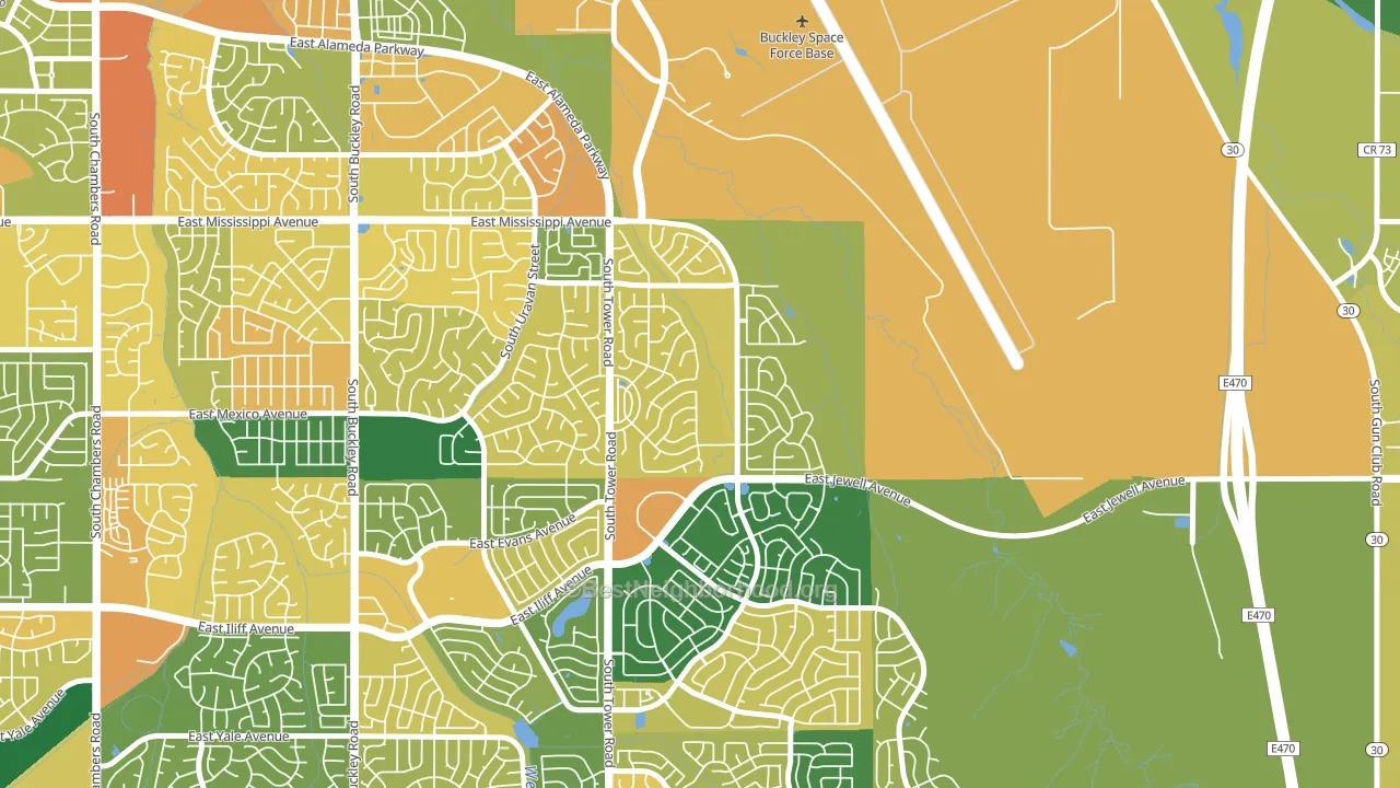 Side Creek, Aurora, CO block-group voter-turnout map