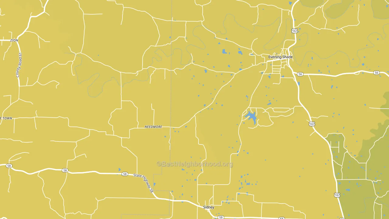 Sidney, AR block-group voter-turnout map