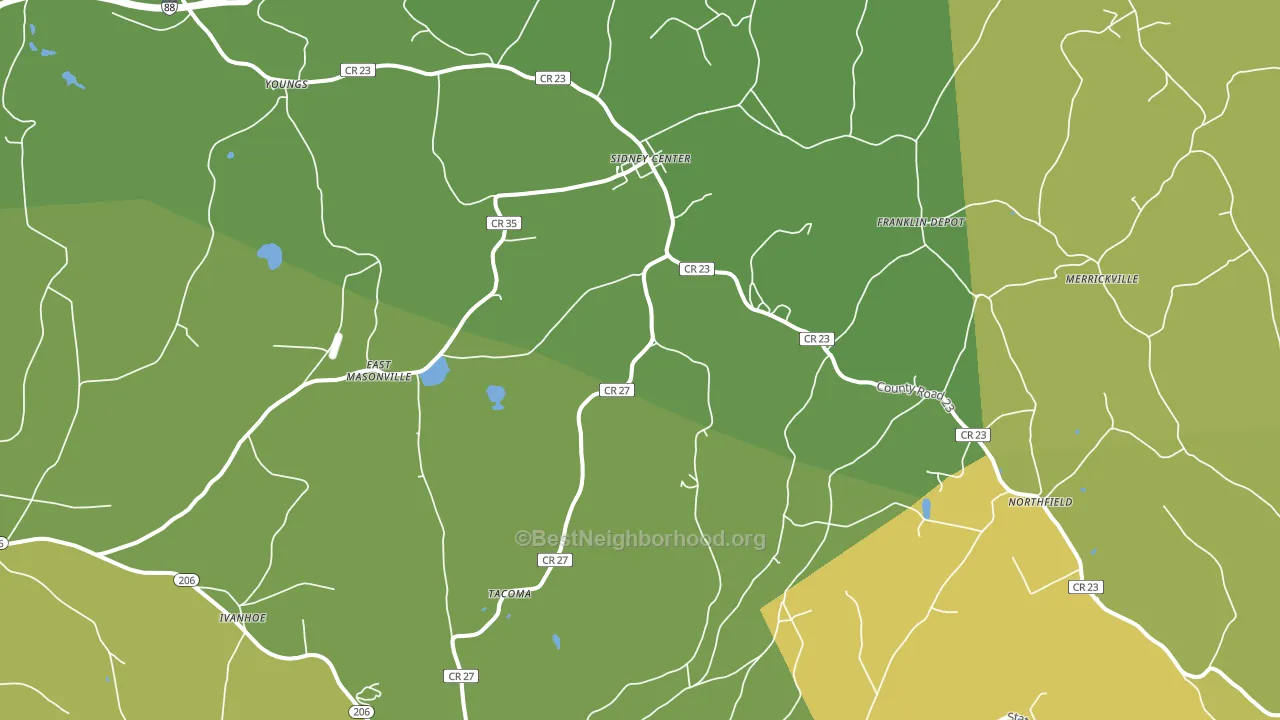 Sidney Center, NY block-group voter-turnout map