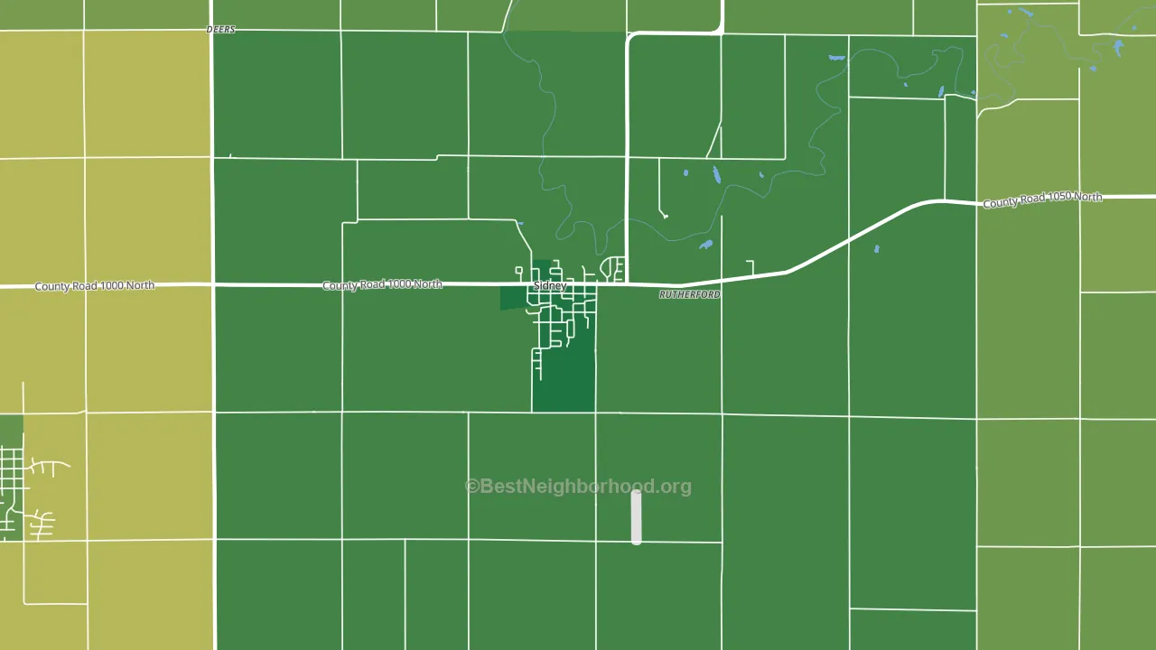 Sidney, IL block-group voter-turnout map