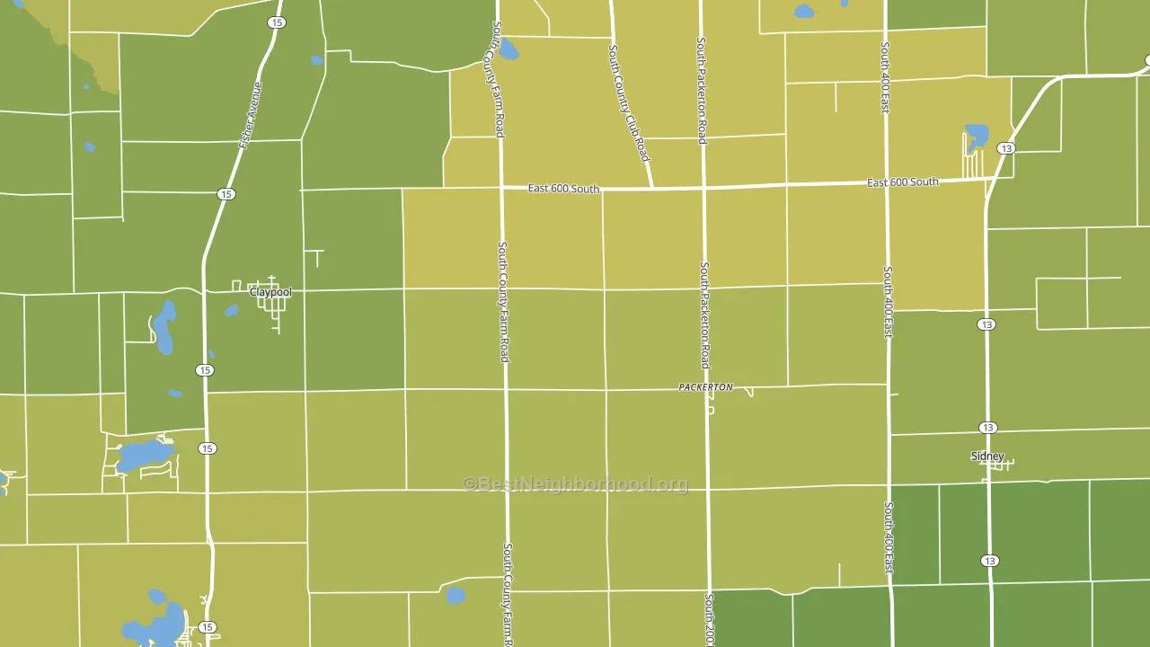 Sidney, IN block-group voter-turnout map