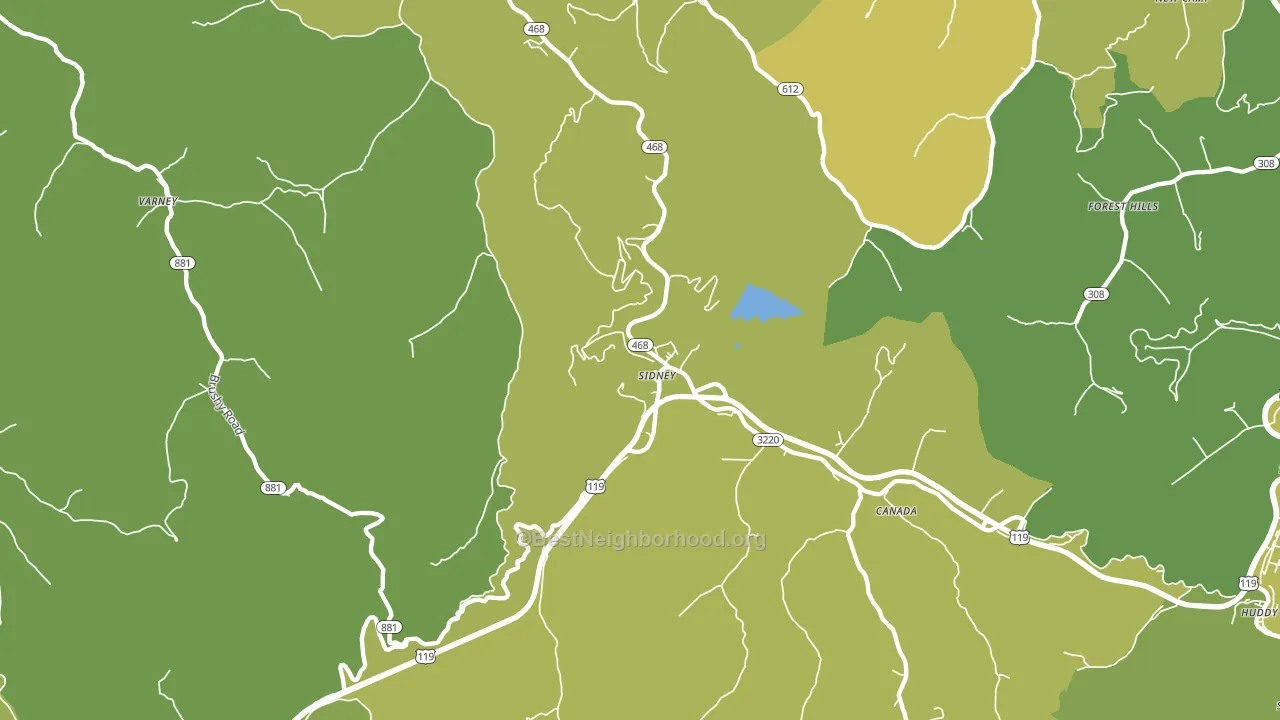 Sidney, KY block-group voter-turnout map