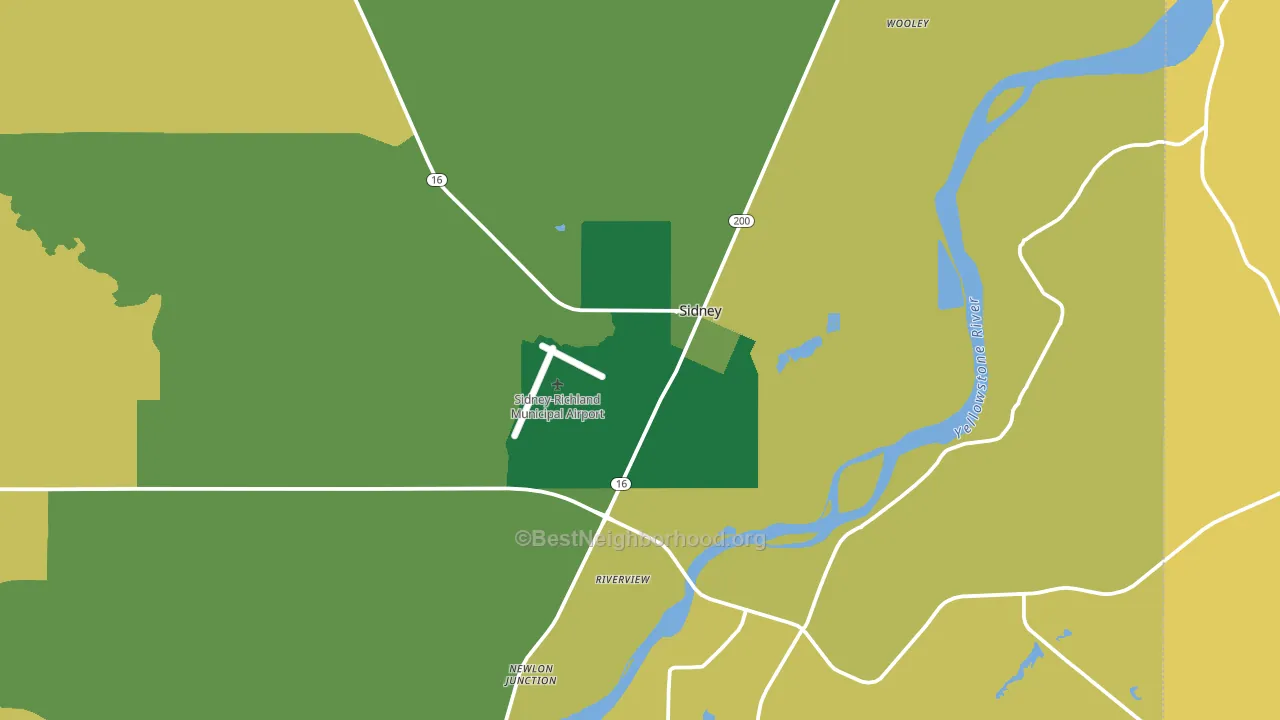 Sidney, MT block-group voter-turnout map
