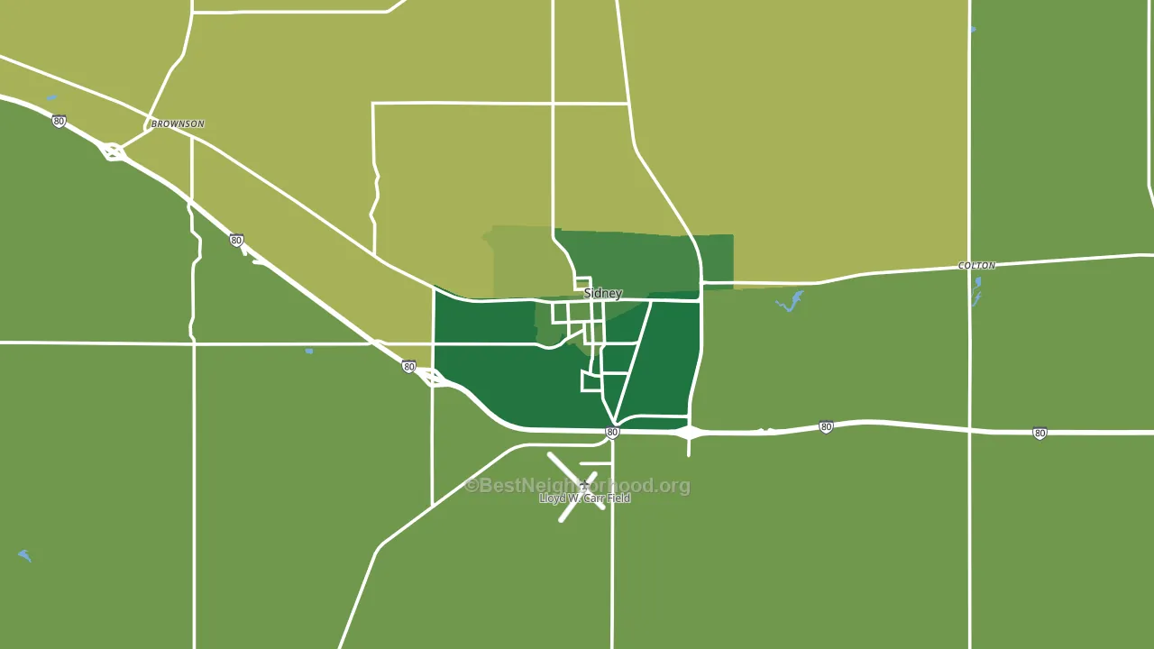 Sidney, NE block-group voter-turnout map