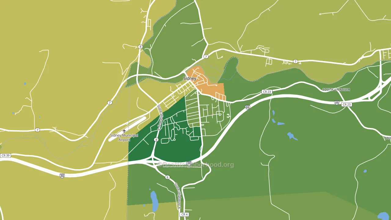 Sidney, NY block-group voter-turnout map