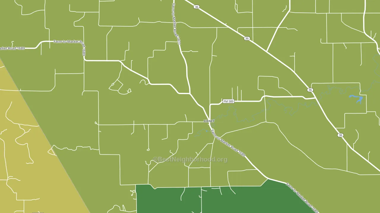 Sidney, TX block-group voter-turnout map