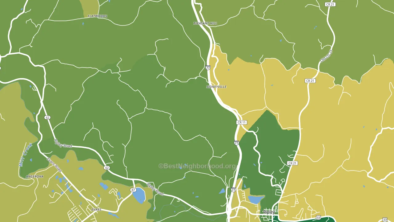 Sidneyville, WV block-group voter-turnout map