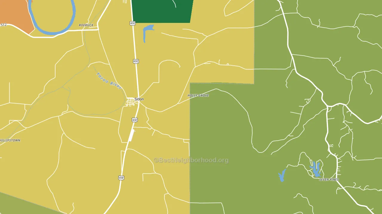Sidon, MS block-group voter-turnout map