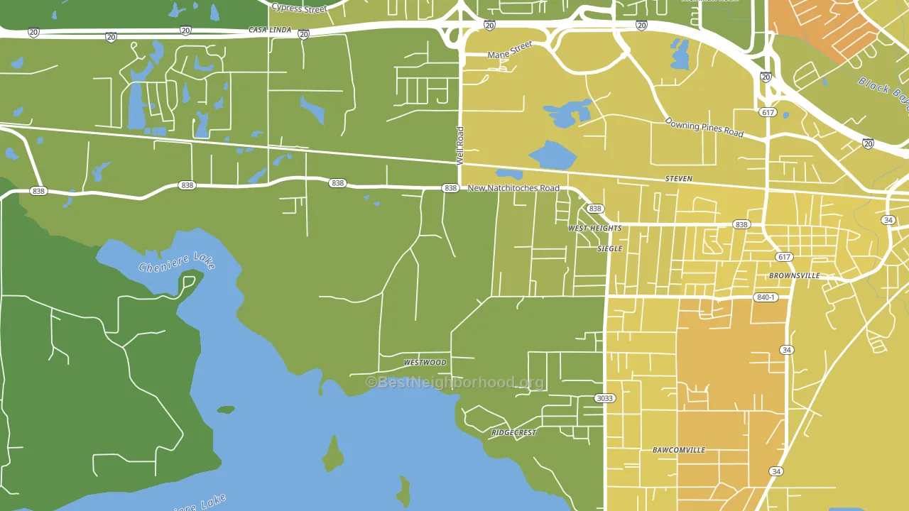 Siegle, LA block-group voter-turnout map