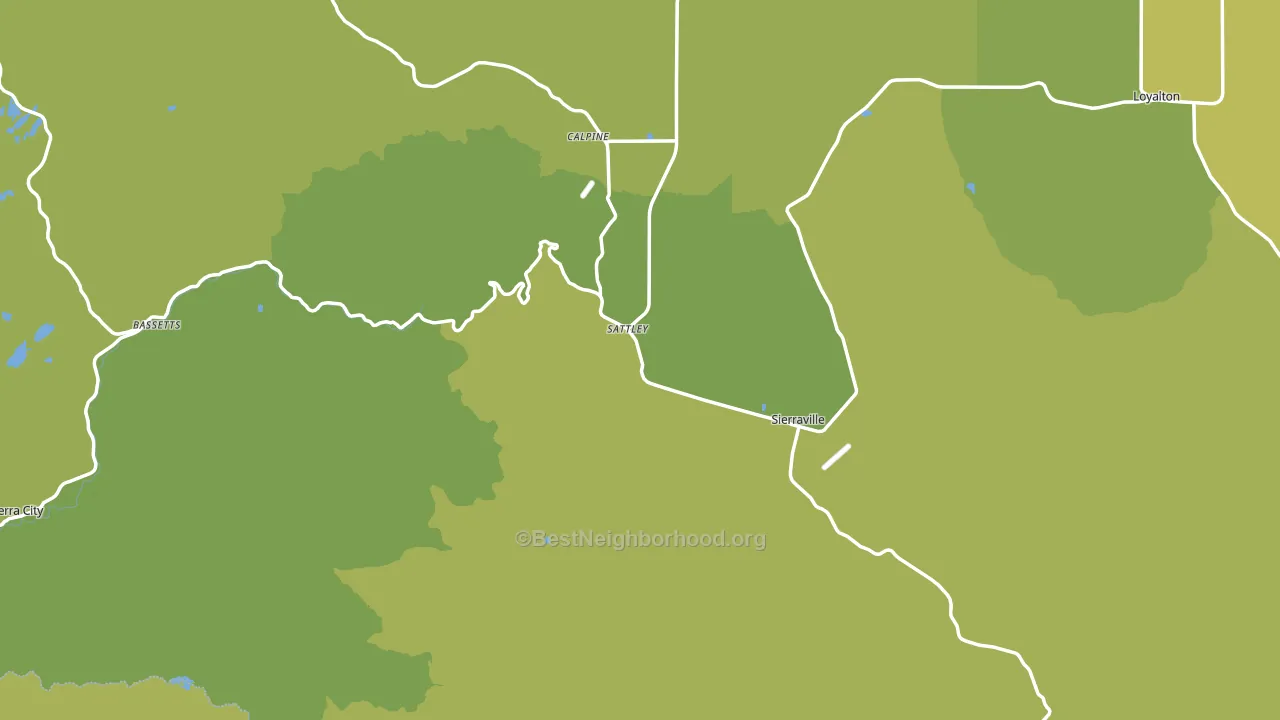 Sierra County, CA block-group voter-turnout map