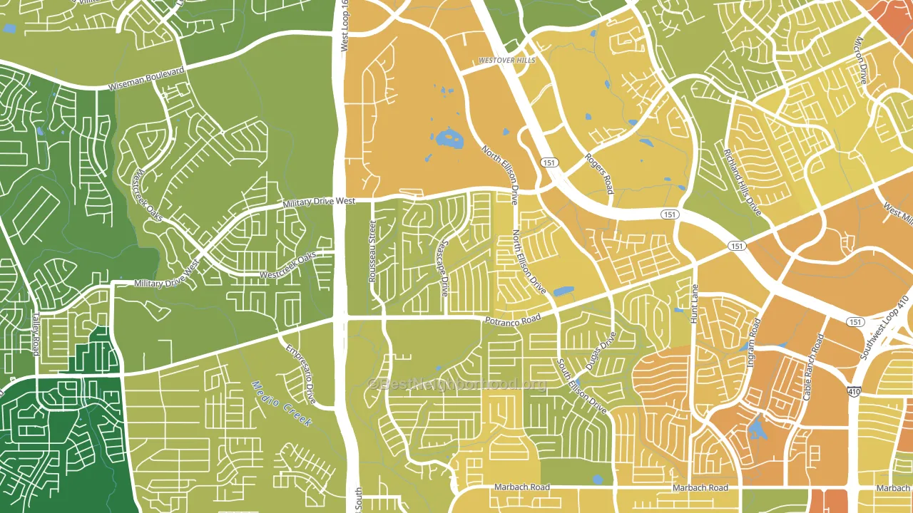 Sierra Springs, San Antonio, TX block-group voter-turnout map