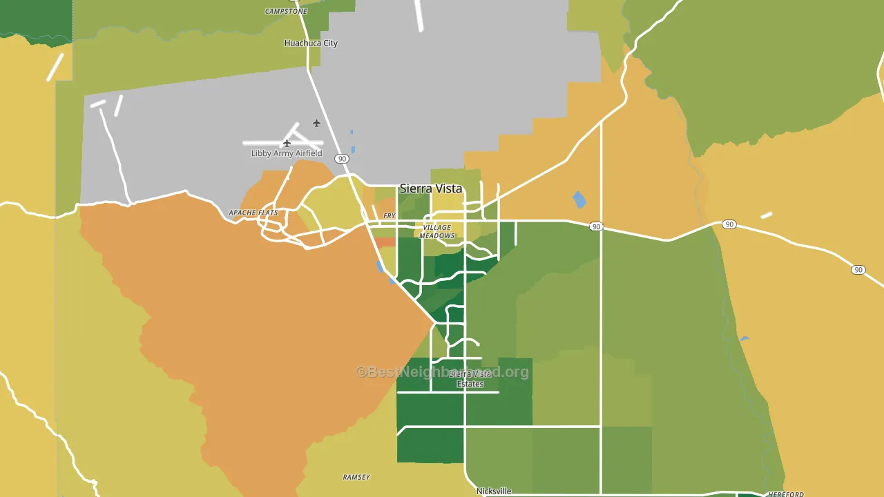 Sierra Vista, AZ block-group voter-turnout map