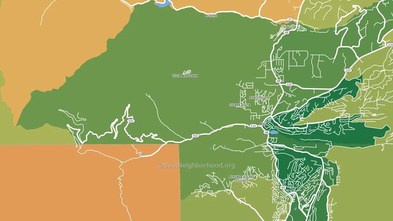 Sierra Vista, NM block-group voter-turnout map