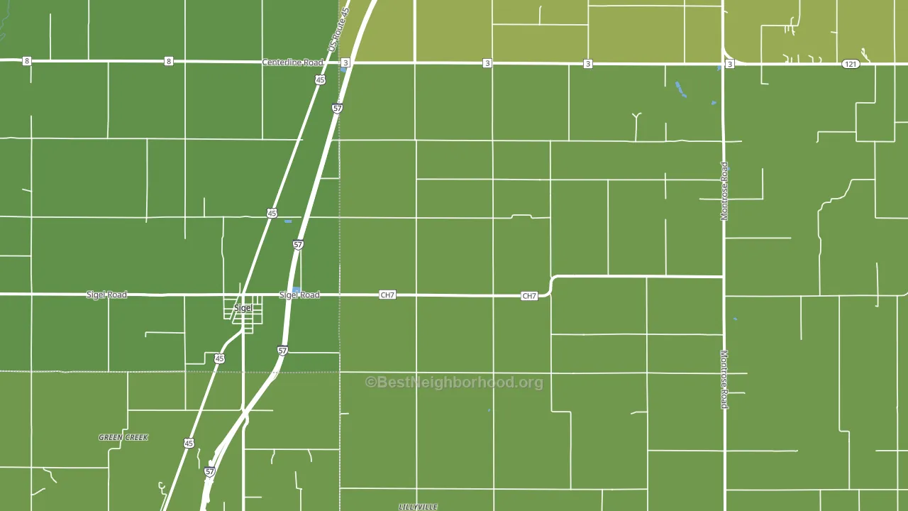 Sigel, IL block-group voter-turnout map