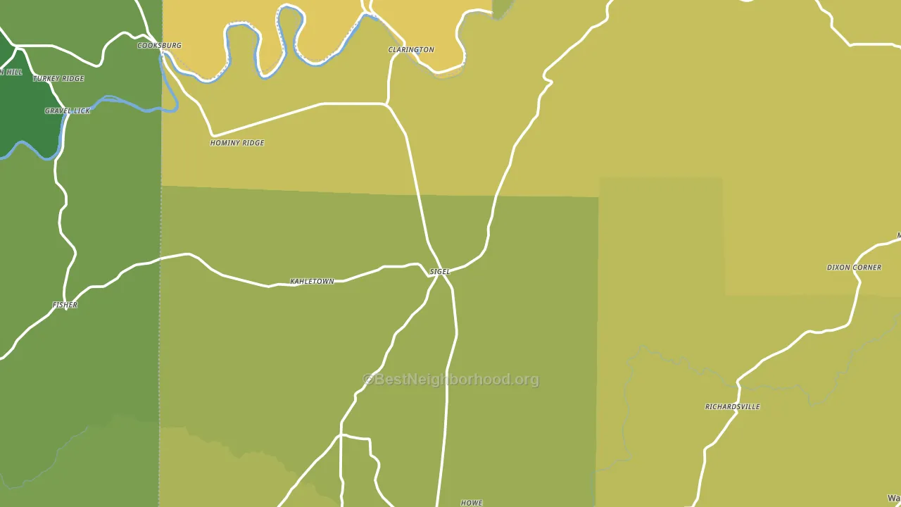 Sigel, PA block-group voter-turnout map