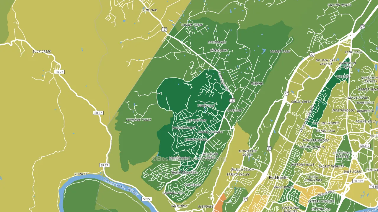 Signal Mountain, TN block-group voter-turnout map