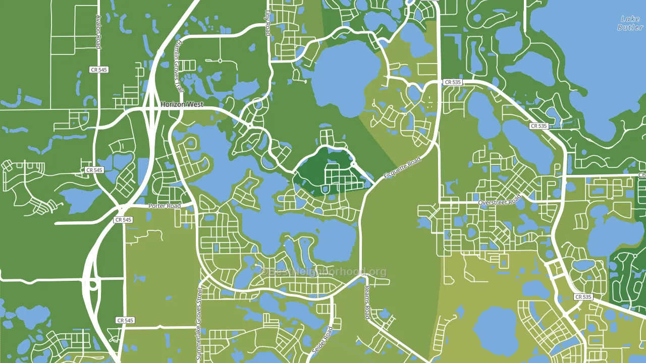 Signature Lakes, Horizon West, FL block-group voter-turnout map