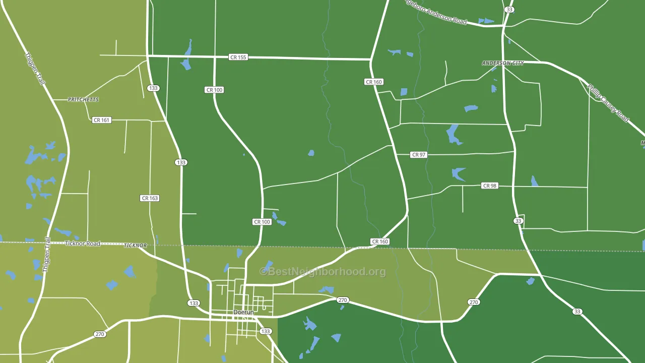 Sigsbee, GA block-group voter-turnout map