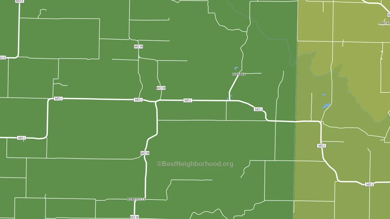 Sigsbee, MO block-group voter-turnout map