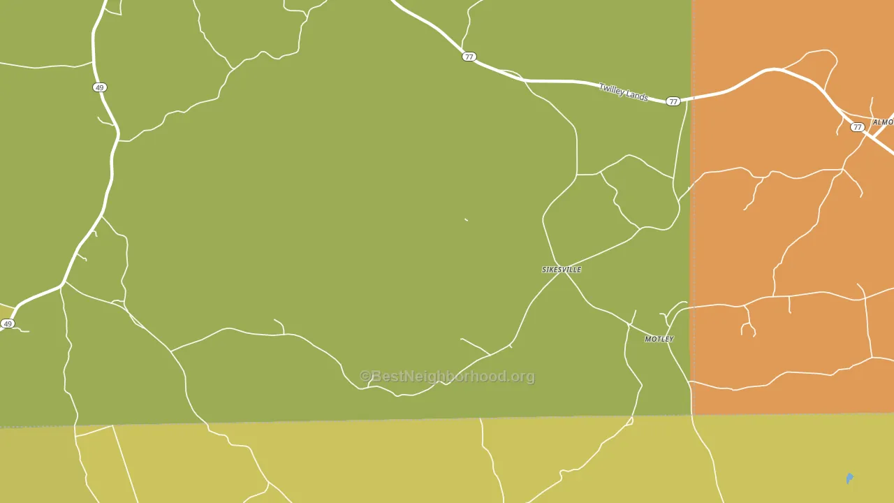 Sikesville, AL block-group voter-turnout map