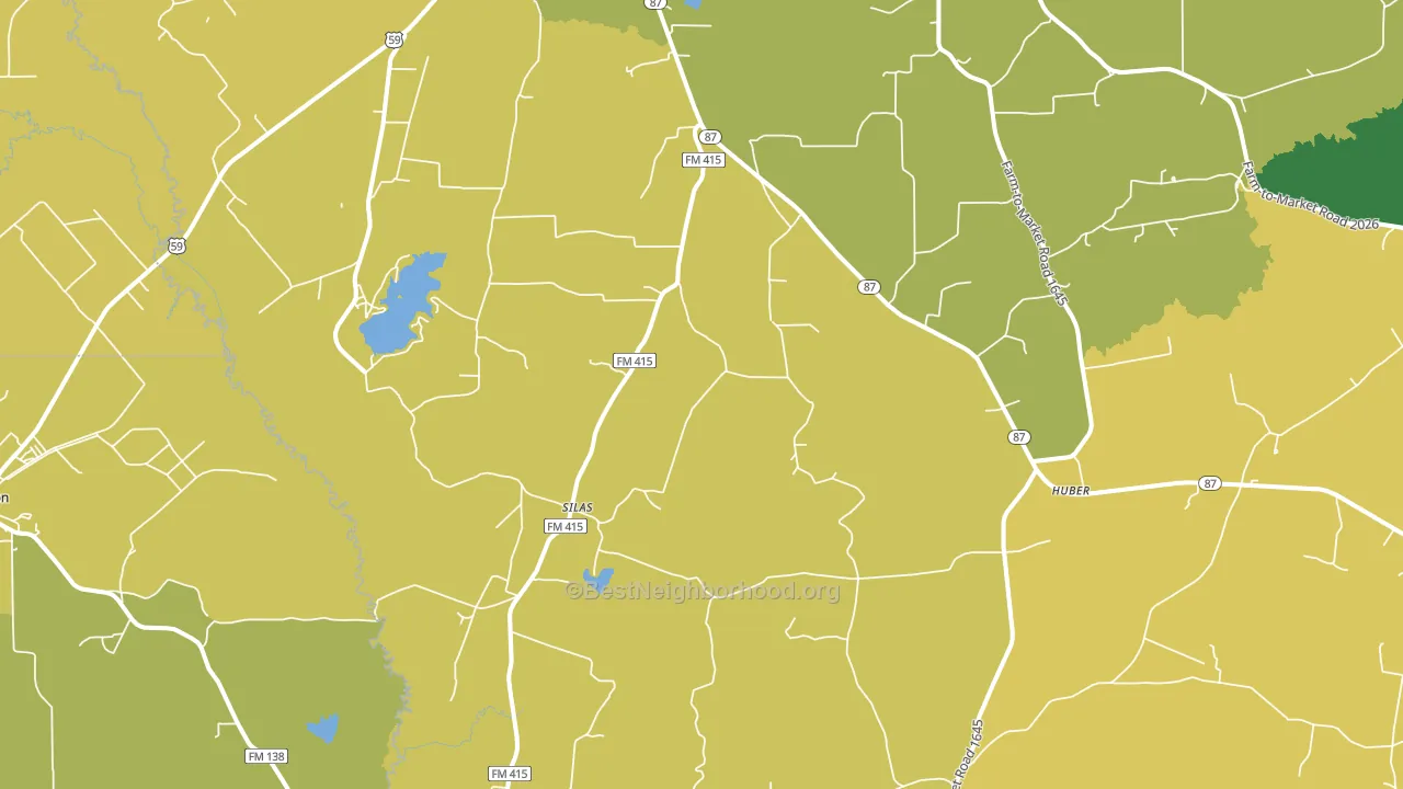Silas, TX block-group voter-turnout map