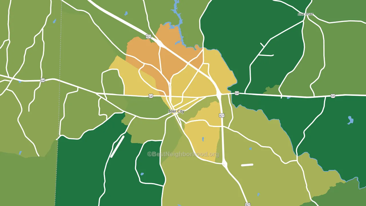 Siler City, NC block-group voter-turnout map