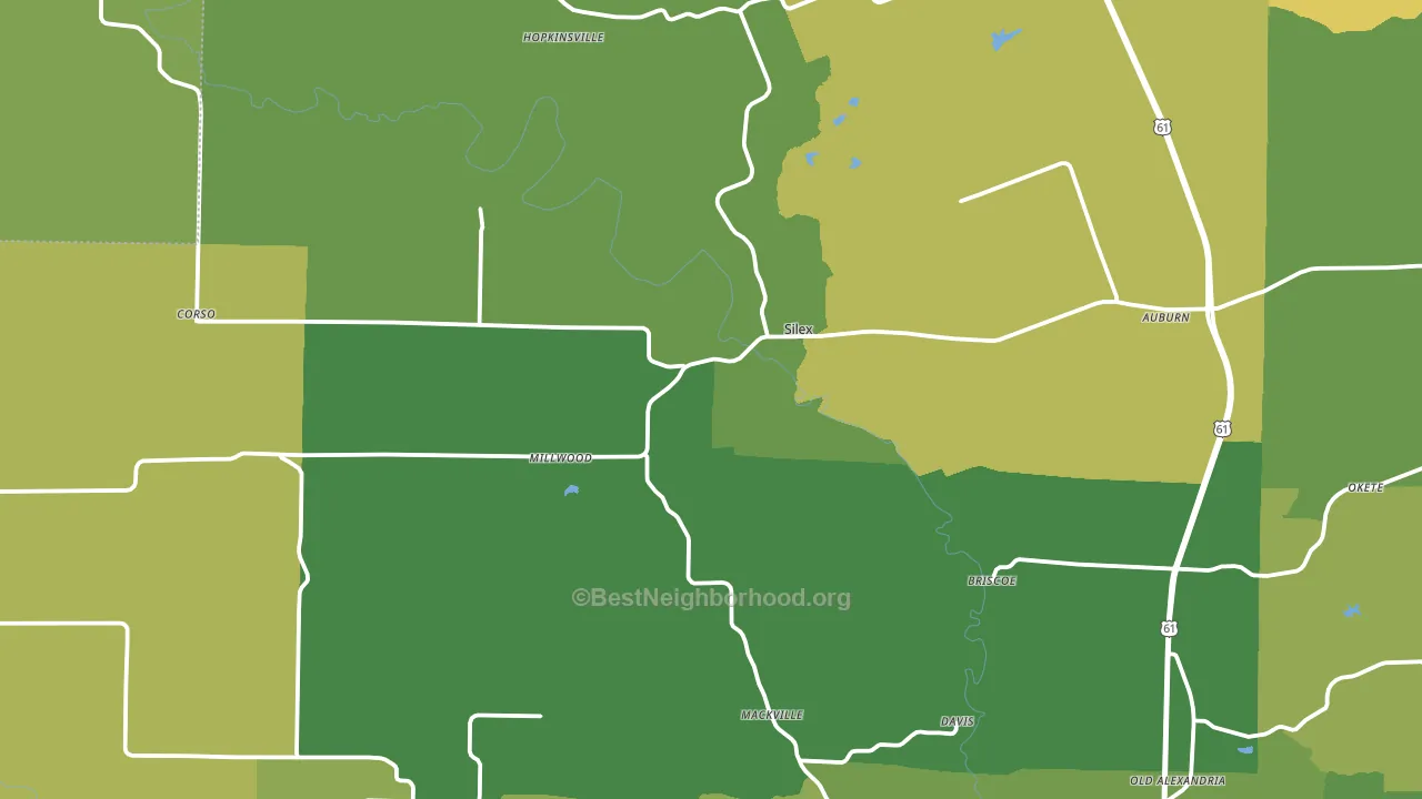 Silex, MO block-group voter-turnout map