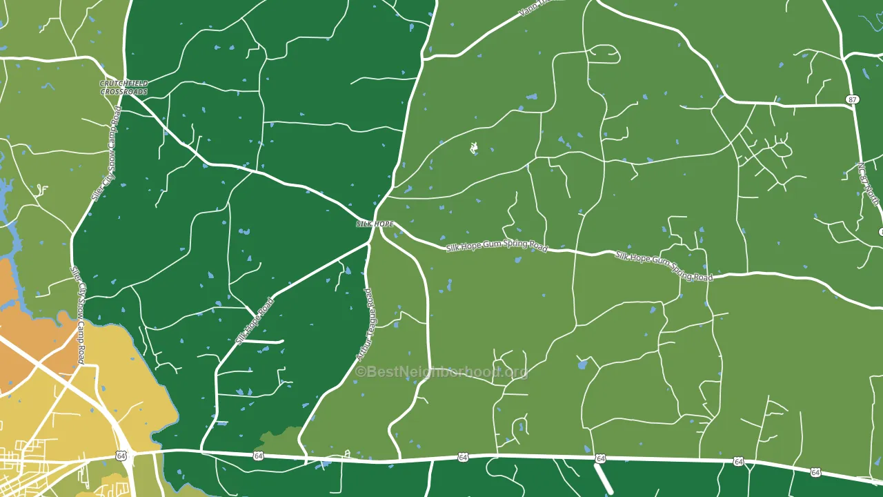Silk Hope, NC block-group voter-turnout map
