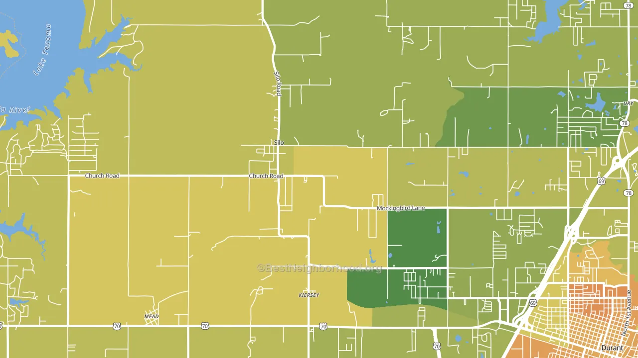 Silo, OK block-group voter-turnout map