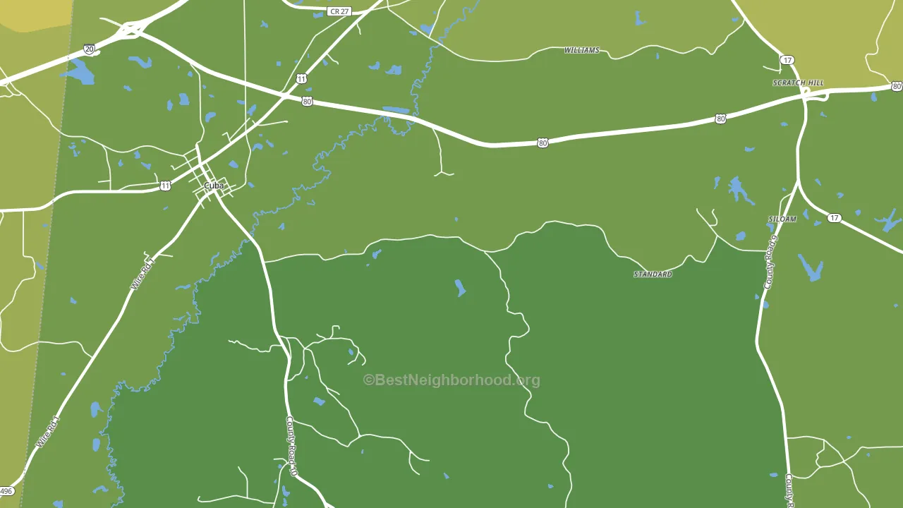 Siloam, AL block-group voter-turnout map