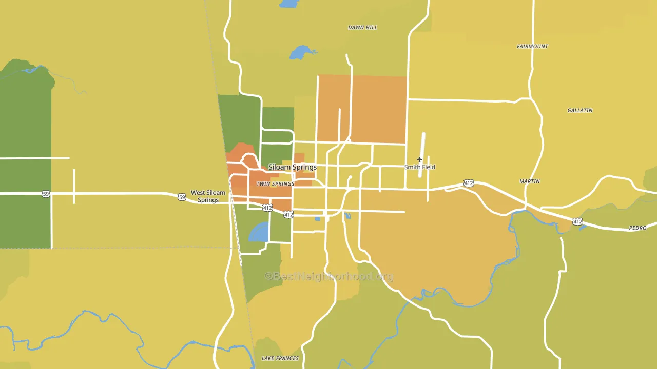 Siloam Springs, AR block-group voter-turnout map