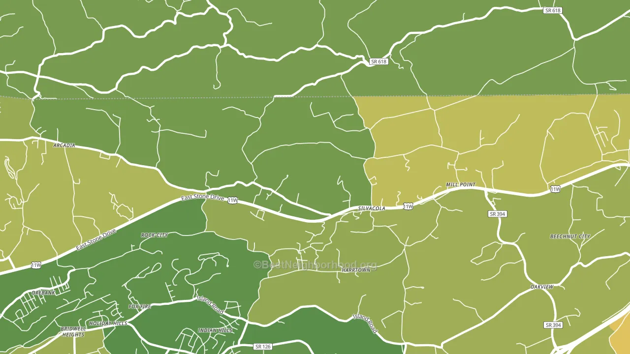 Silvacola, TN block-group voter-turnout map
